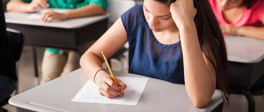 Students taking a test