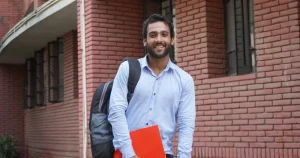 Indian college student smiling