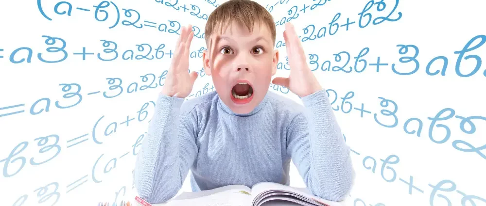 A boy screaming, thinking of numbers