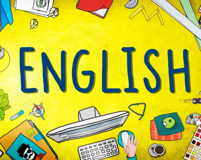 A cover picture showing the word ENGLISH